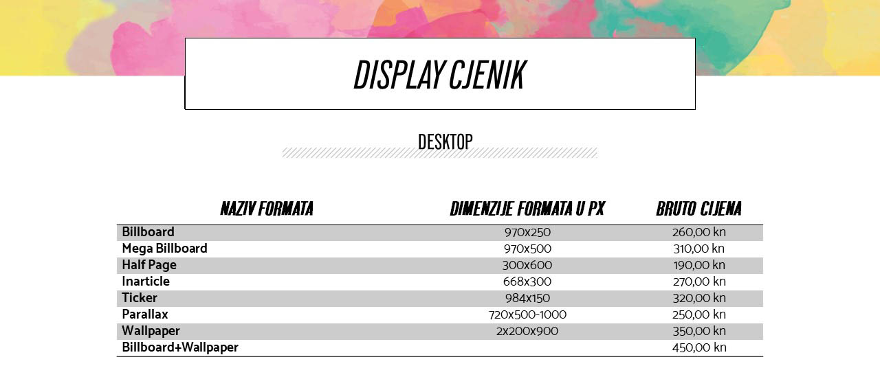 Display cjenik slide
